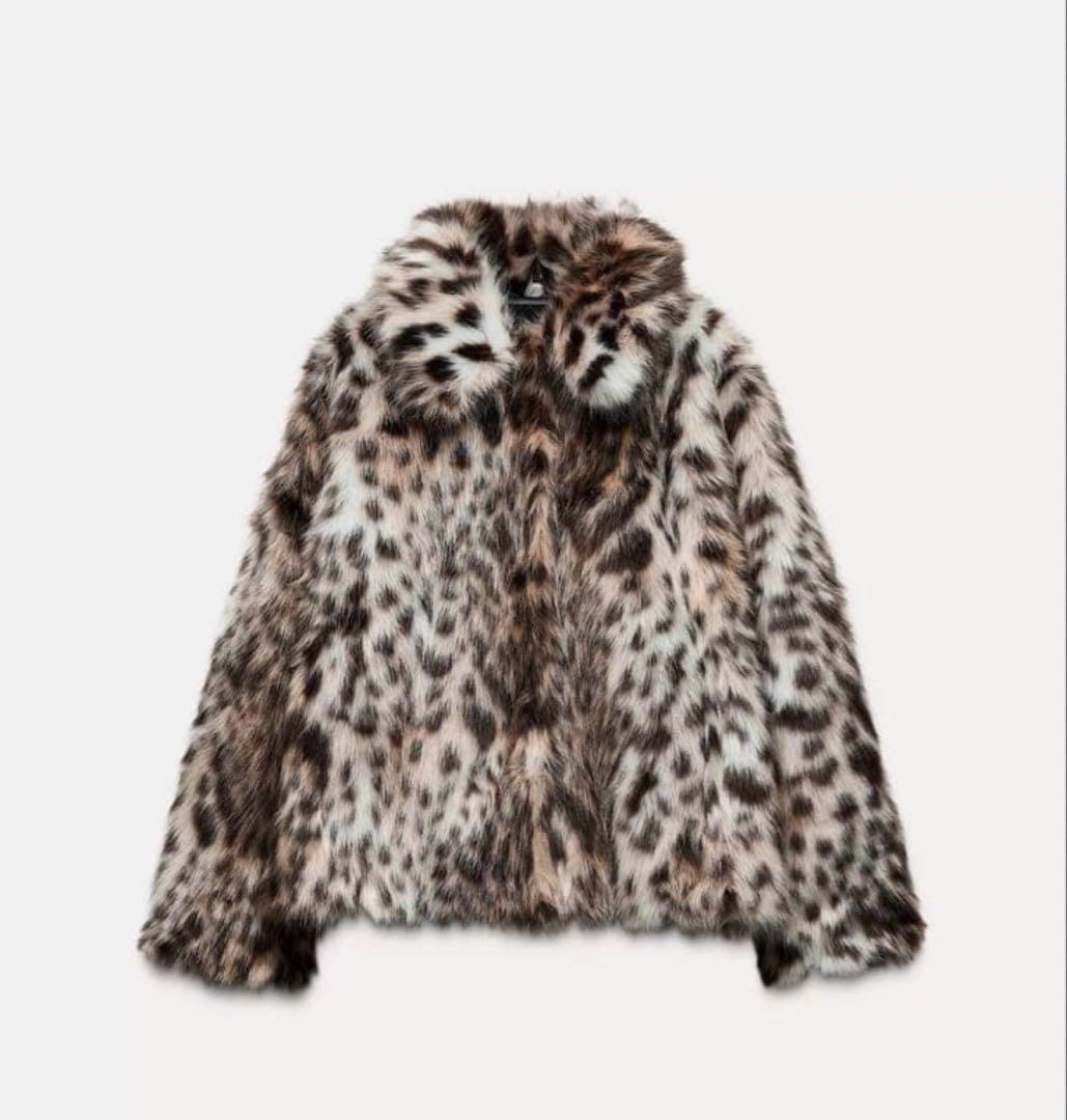【完売品】ZARA レオパードフェイクファージャケット M