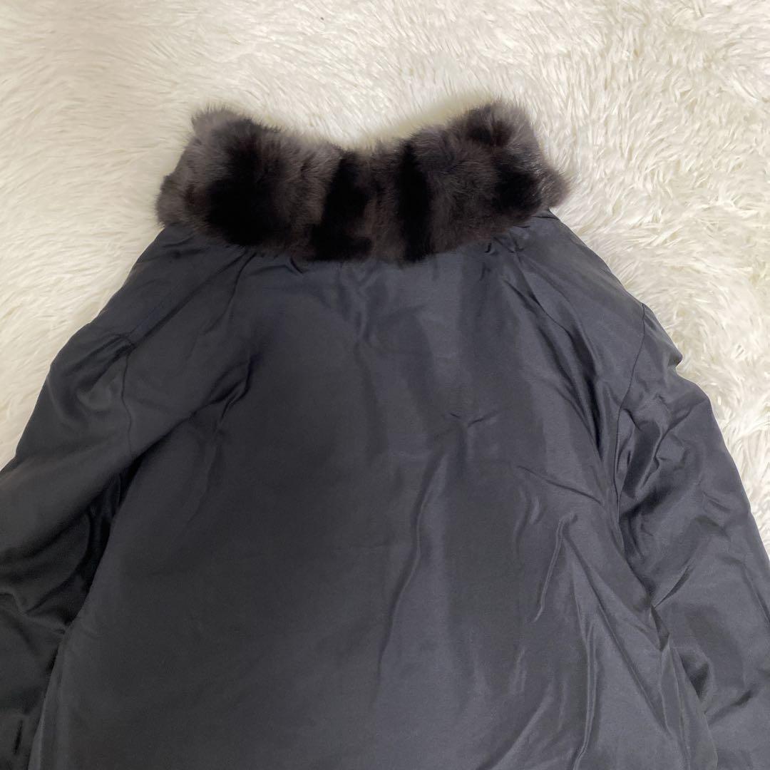 希少 美品 リアルファー リバーシブル 毛皮コート リス シルク ブラウン