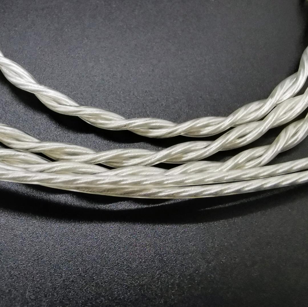 ついに7N 超冷凍製単結晶銅銀メッキ最高スペックケーブルIE900用/3.5mm