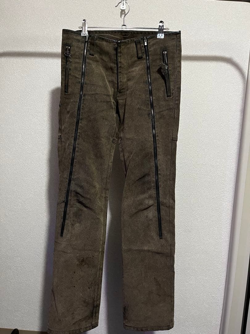 bajra バジュラ 牛革 レザーパンツ ジップデザイン Lサイズ