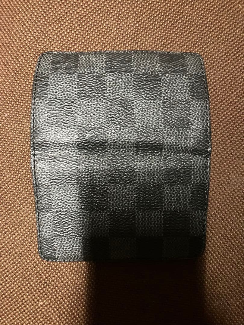 ダミエパターン名刺入れ ブラック