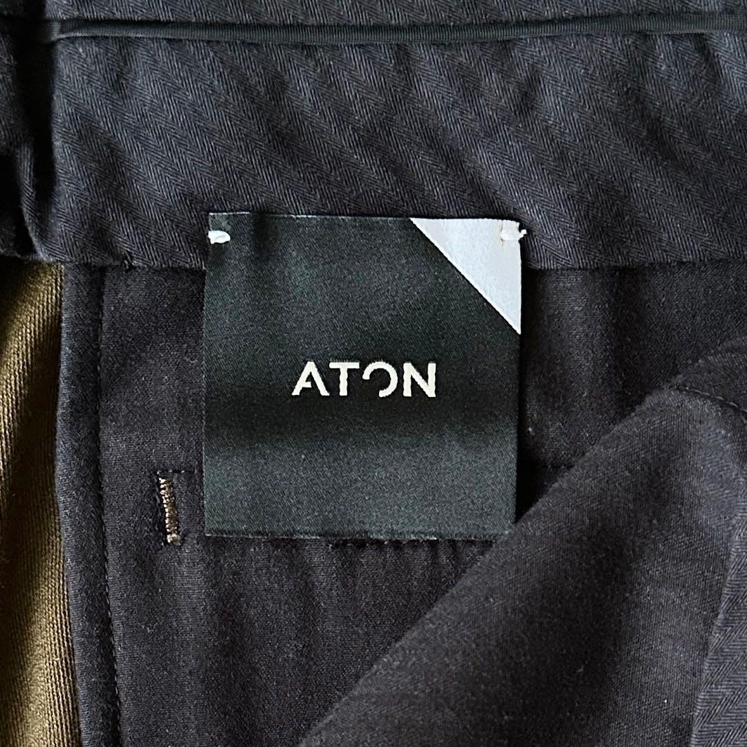 ATON BACK SATIN BASIC PANTS スラックス サイズL 6