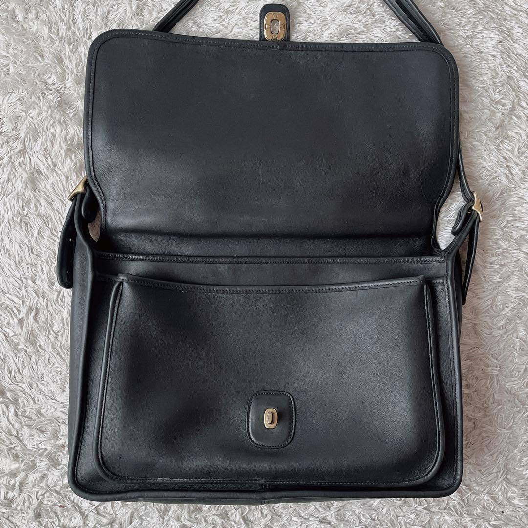 オールドコーチ USA製 ショルダーバッグ ブリーフバッグ ターンロック 黒