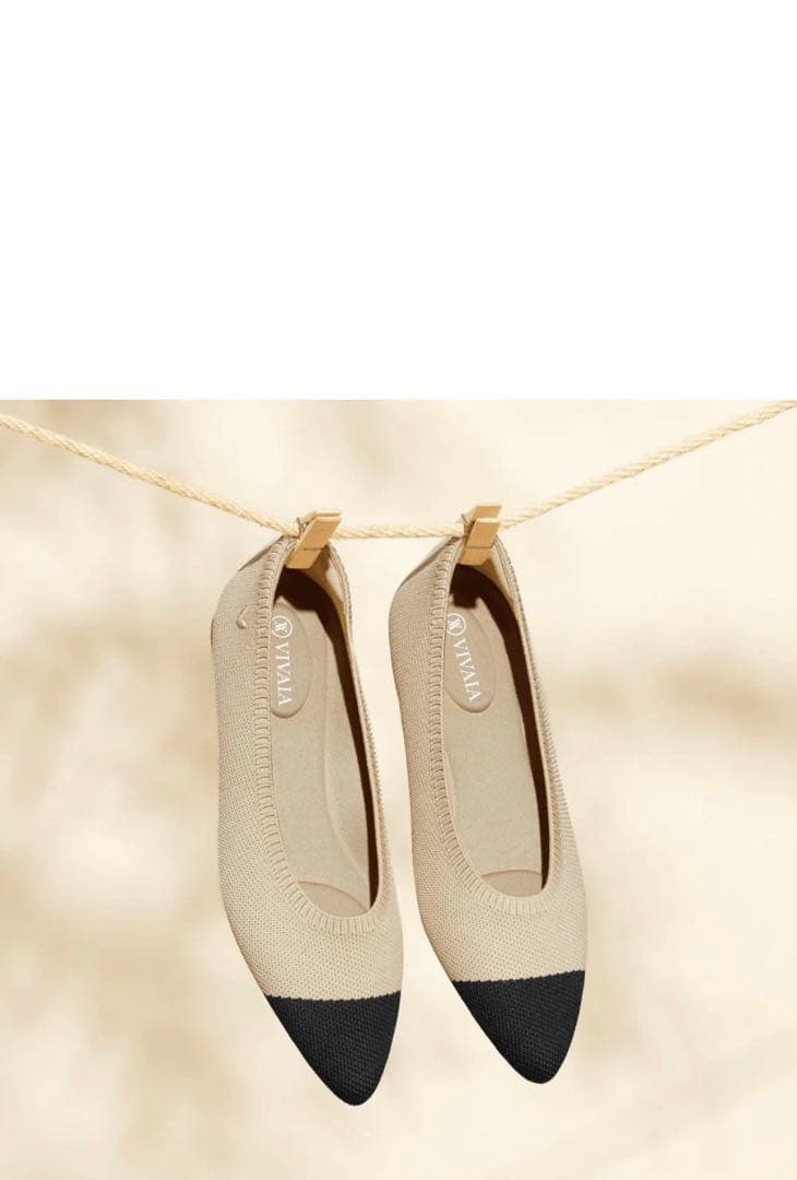 【VIVAIA】 Aria 5° ポインテッドトゥ フラットシューズ アーモンド