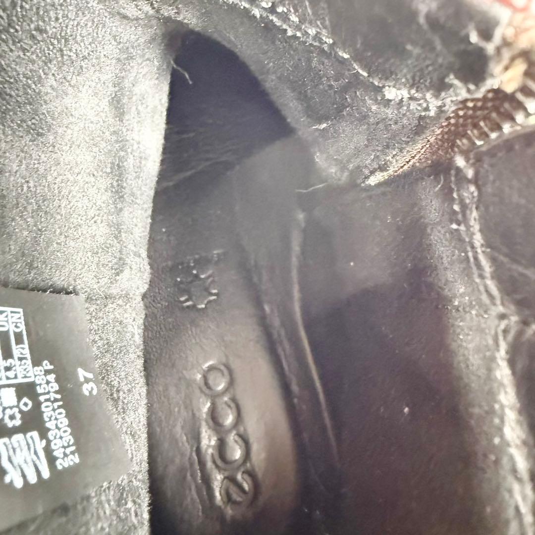 【極美品】ecco エコー　ショートブーツ（23,5）サイドジップ　本革レザー