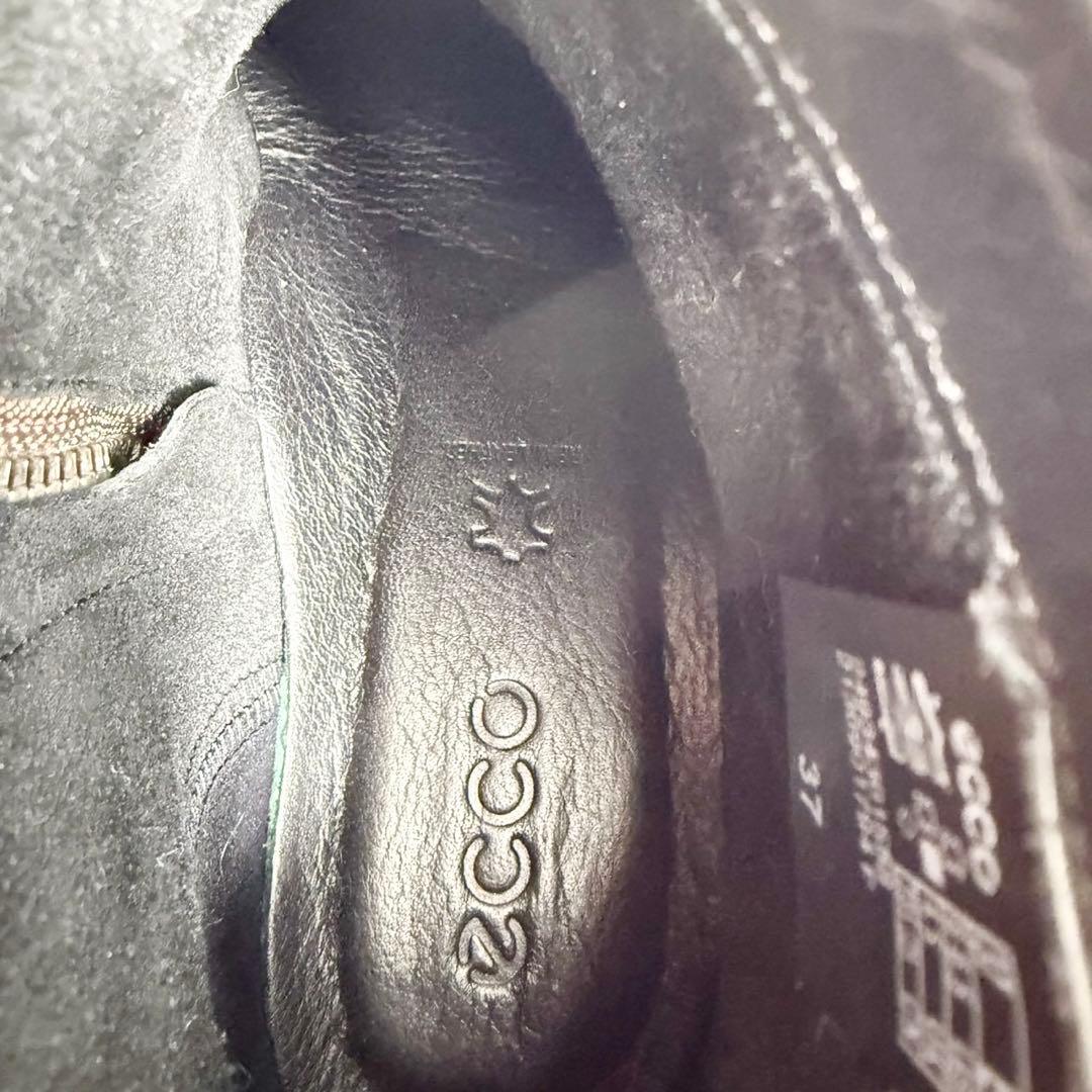 【極美品】ecco エコー　ショートブーツ（23,5）サイドジップ　本革レザー