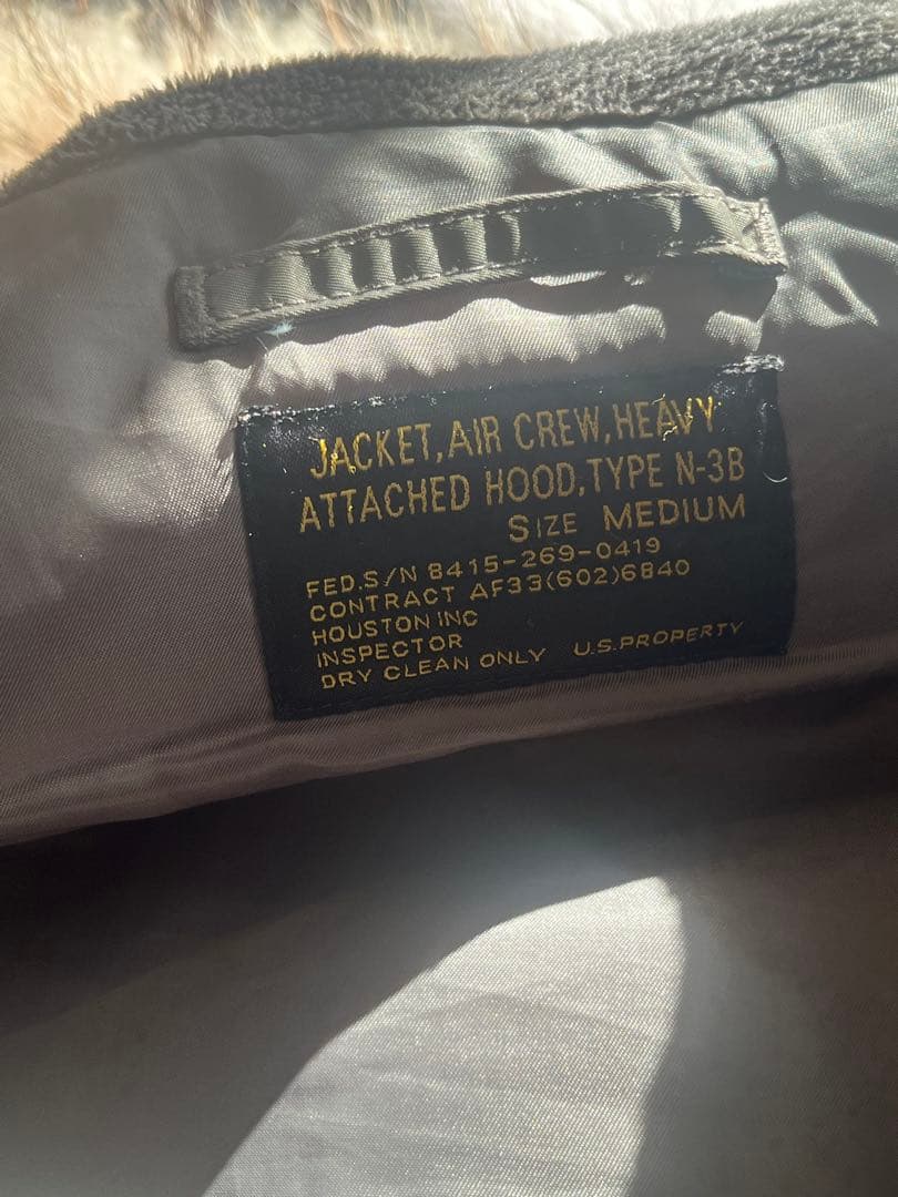 【HOUSTON】ヒューストンN3Bフライトジャケット カーキ