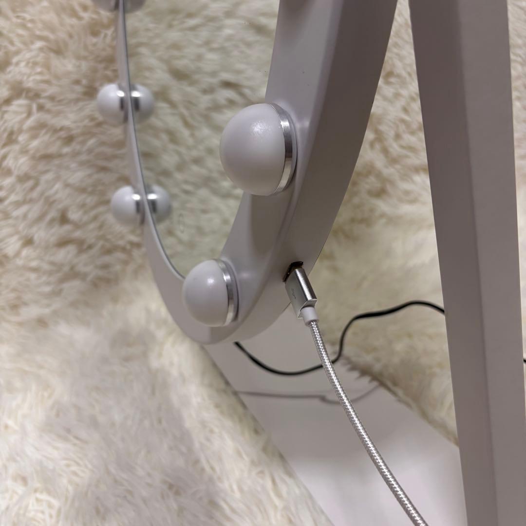 【美品】Francfranc フッツェ ハリウッドミラー ラウンド USB出力