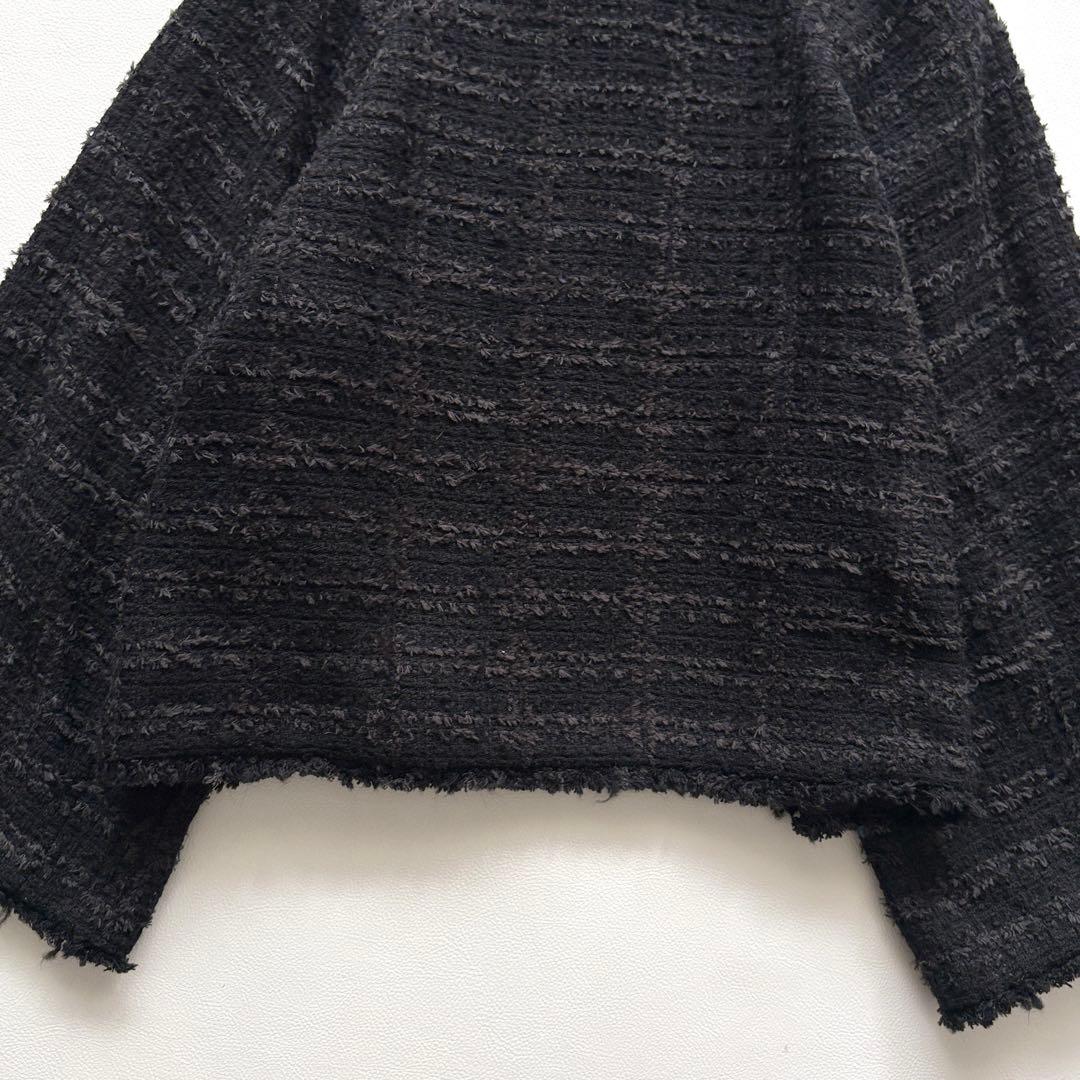 02343-2 TOCCA UNSNARL ツイードジャケット　ノーカラー　4