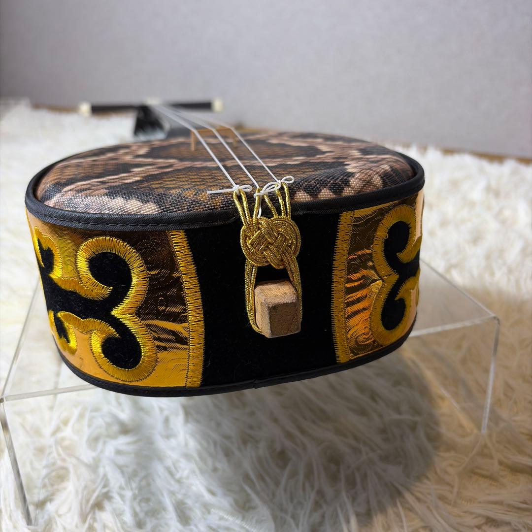 【極美品】沖縄三線　三線　人工皮　ケース付き　初心者　入門セット