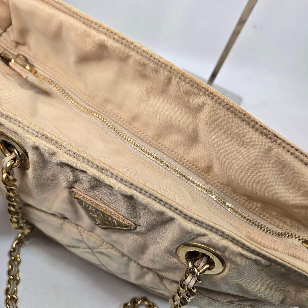 PRADA ダブルチェーンショルダーバッグ キルティング ナイロン