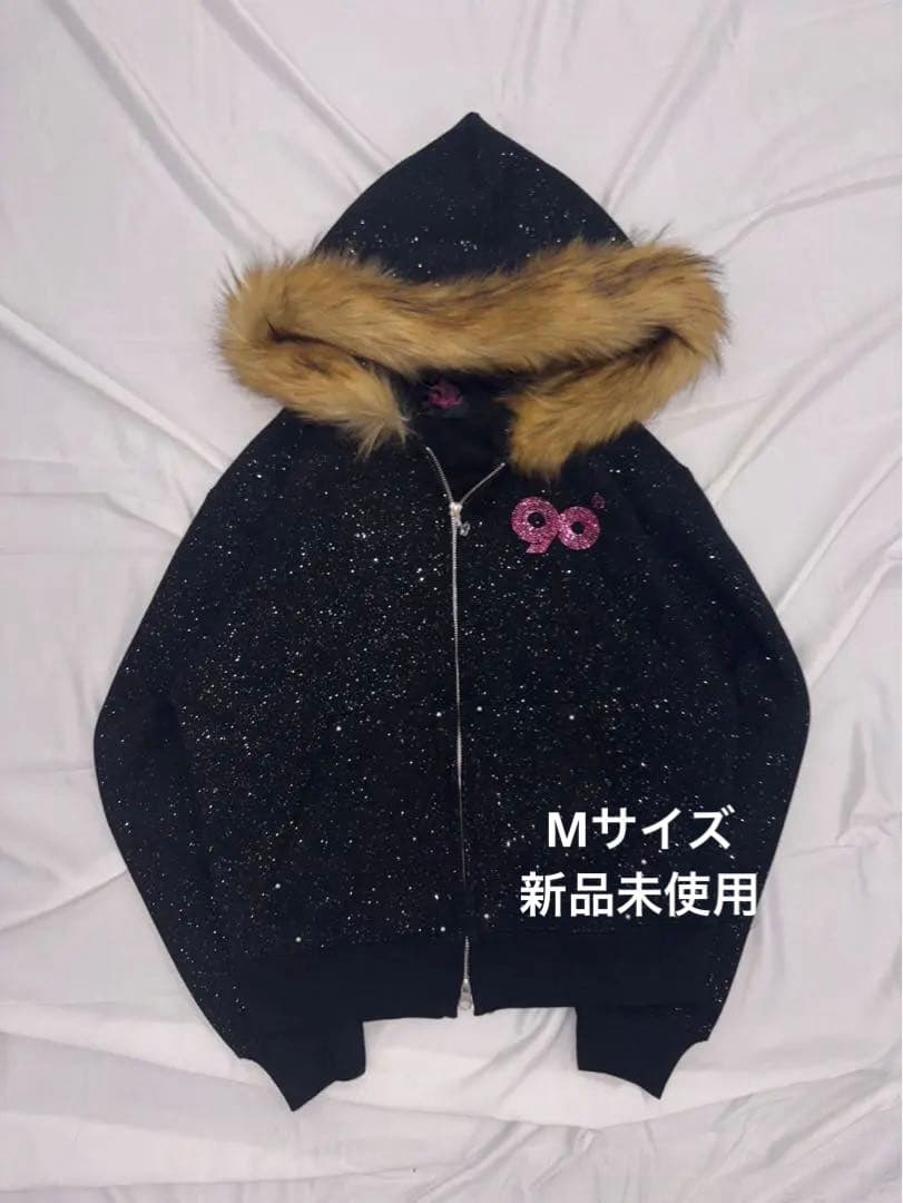 9090Girl グリッター Glitter Fur Zip Hoodie