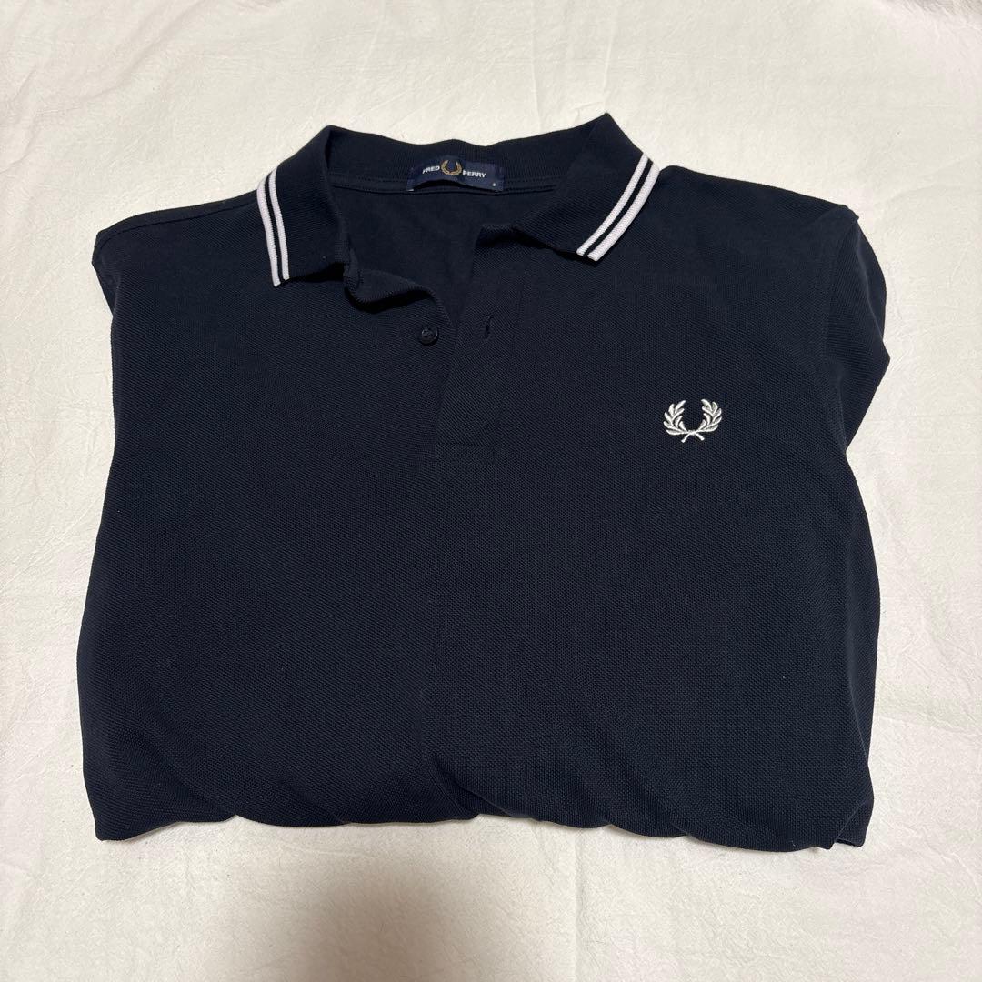 FRED PERRY 長袖ポロシャツ S ネイビー