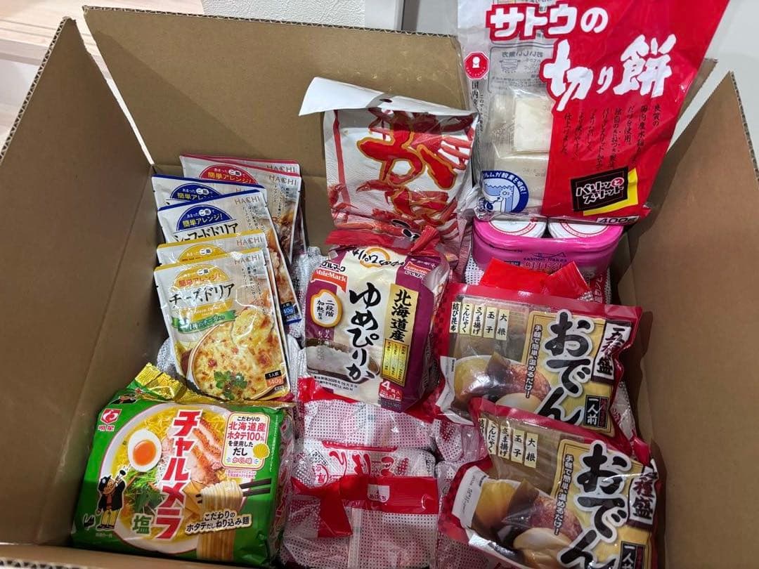 サトウのご飯　切り餅　チャルメラ　おでん　鮭フレーク　ドリア　かに味噌汁　まとめ