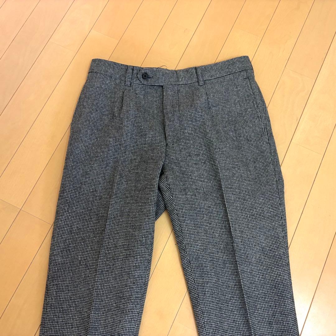 うっちースーツセレクト　尾州ウール　ハウンドトゥース　黒グレー　Y4