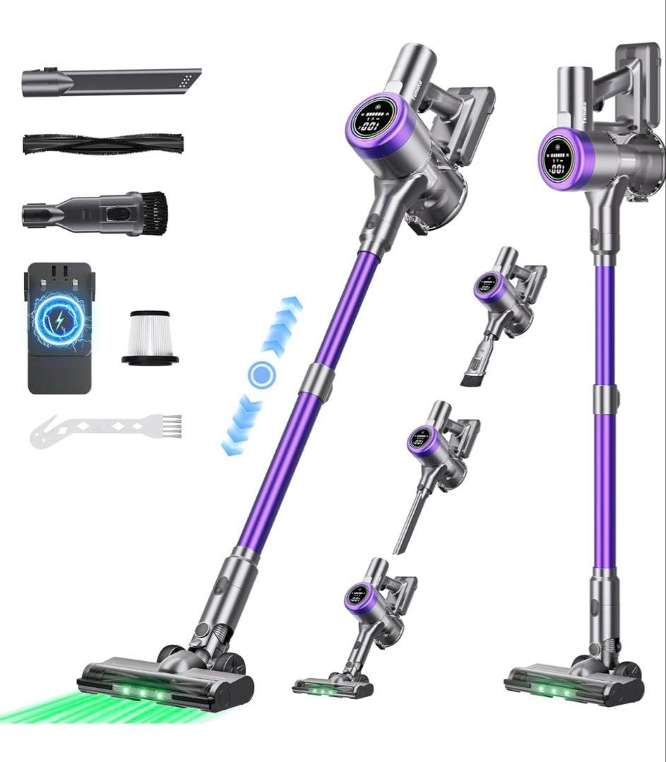 強力吸引スティック掃除機 80000PA LED