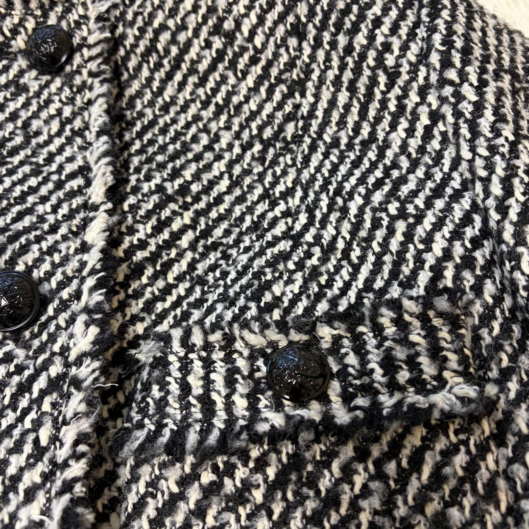 美品　アルアバイル　モノトーンカルゼクルーショートコート