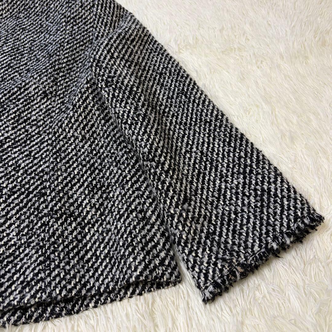 美品　アルアバイル　モノトーンカルゼクルーショートコート