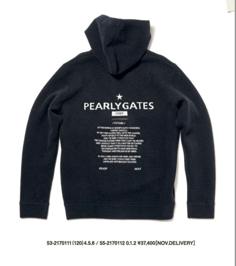 PEARLY GATES　パーリーゲイツ　背中ロゴ刺繍　肉厚ウールニットパーカー