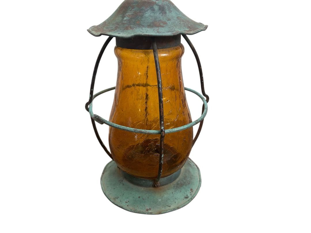 60s ビンテージ LEVITON 吊り下げ式 アンバーガラス ライト ランプ