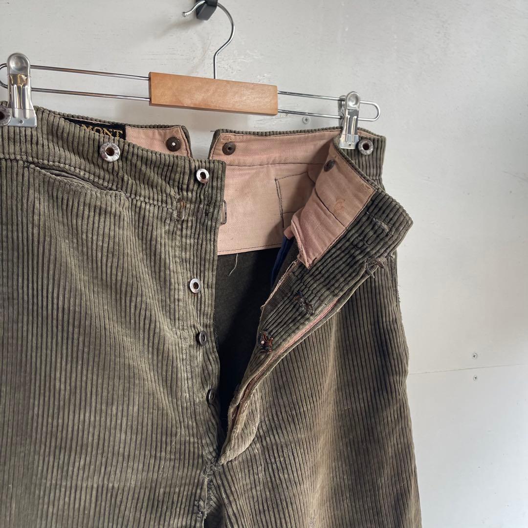 30s 40s モンサンミッシェル コーデュロイパンツ ヴィンテージ 古着