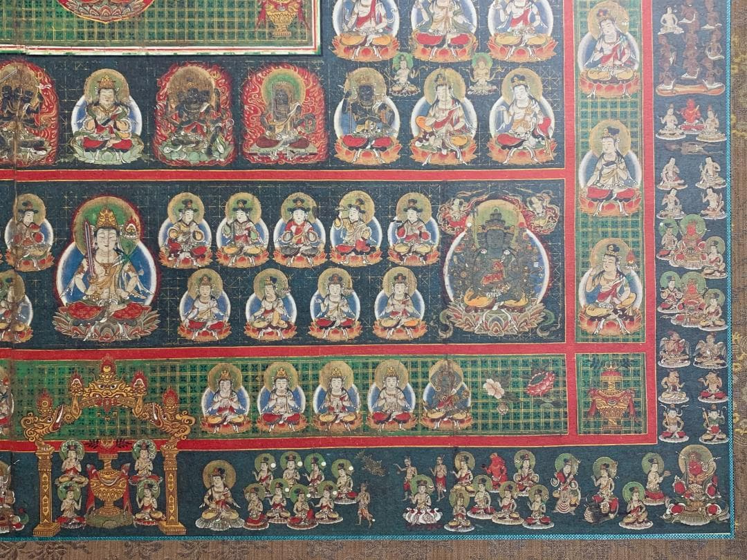 仏教美術 両界曼荼羅 胎蔵界 金剛界 大幅 双幅対 工芸掛軸 仏画883