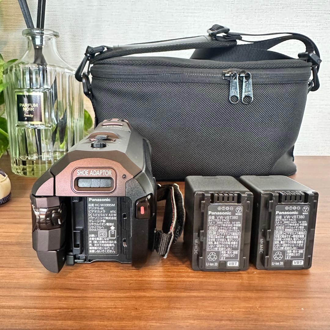 Panasonic HC-WX995M 4Kビデオカメラ　新品　バッテリー2個付
