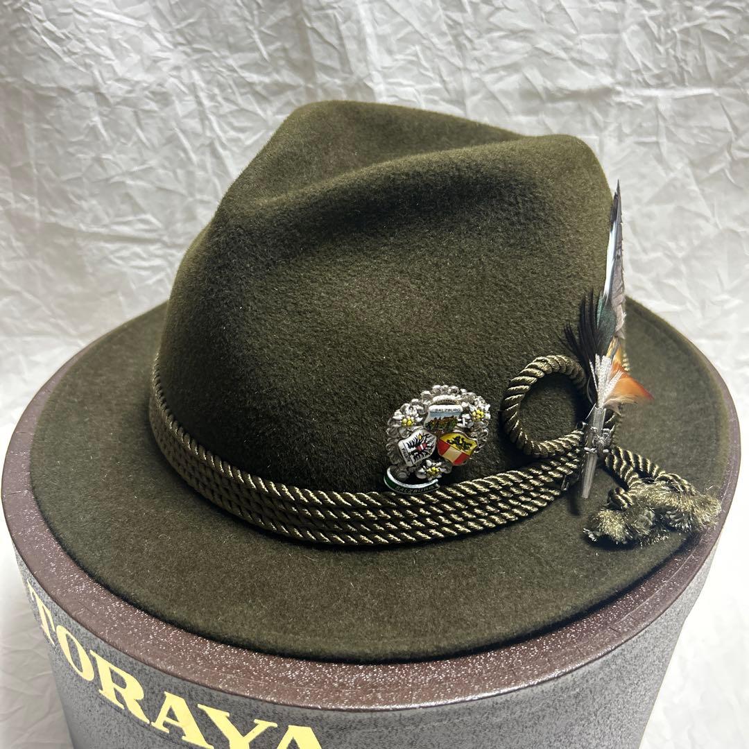 銀座トラヤ TORAYA オリーブグリーン ウールハット 60サイズ