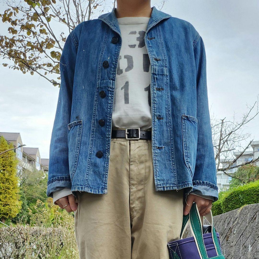 ジャケット・アウター 40s US Navy Shawl Collar Denim Jacket