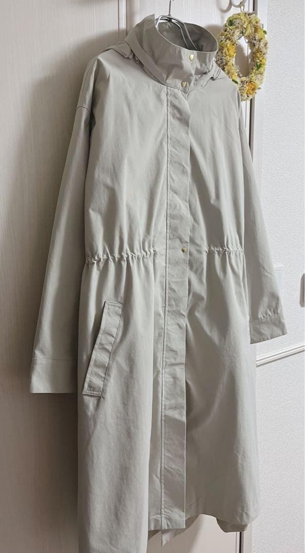 yosk123　微光沢ウエストギャザー2WAYフードコート定価2.2万円