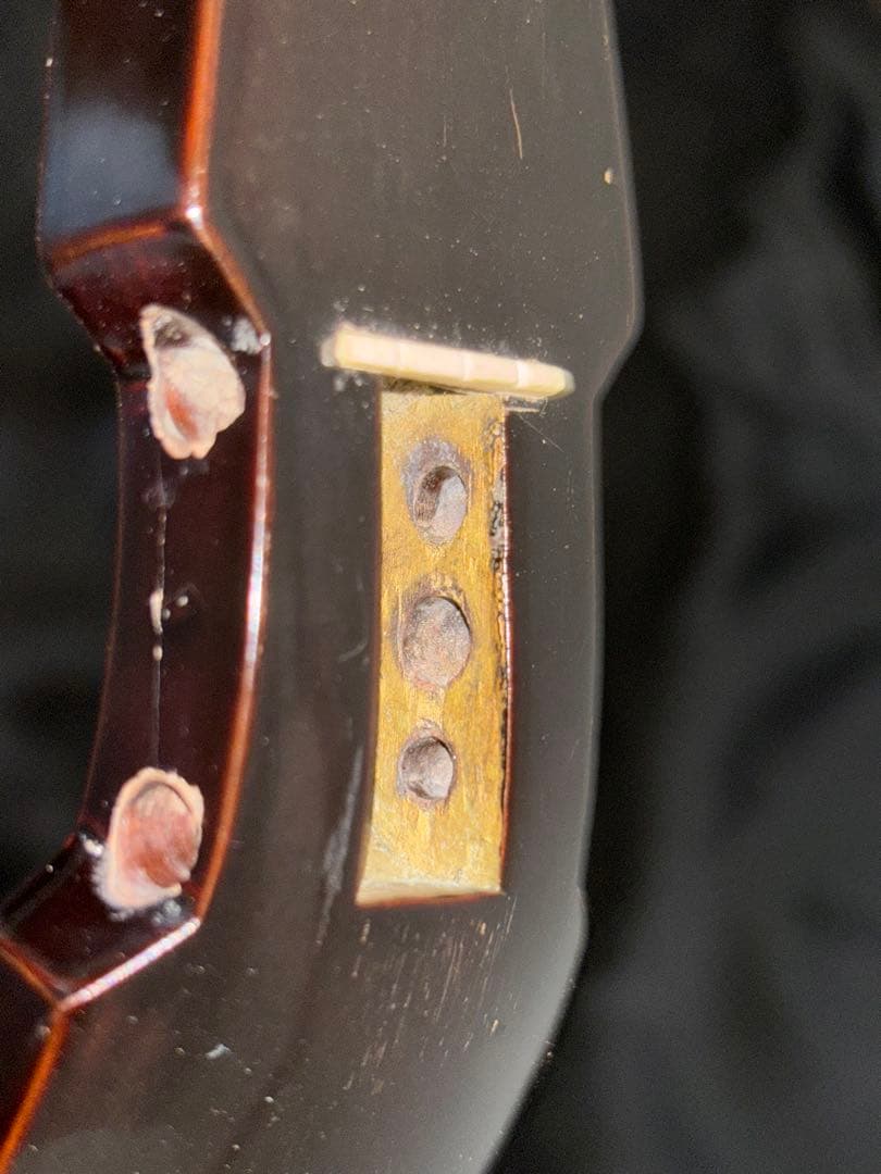 沖縄古三線棹　黒檀類か？　玉城◯◯六十二年五月の記し