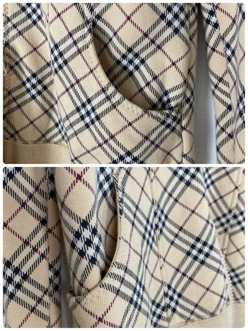BURBERRY BLUE LABEL ノバチェック 袖刺繍ロゴ ダブルジップ