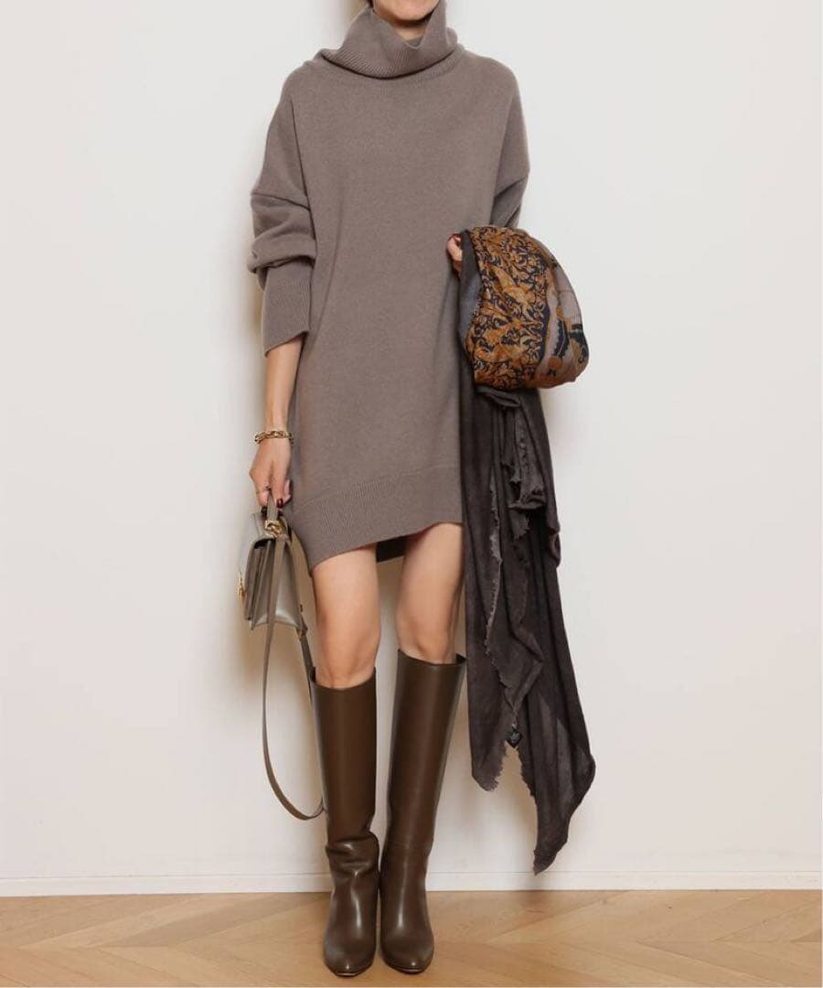 【25AW】Deuxieme Classe タートルネック ニットワンピース