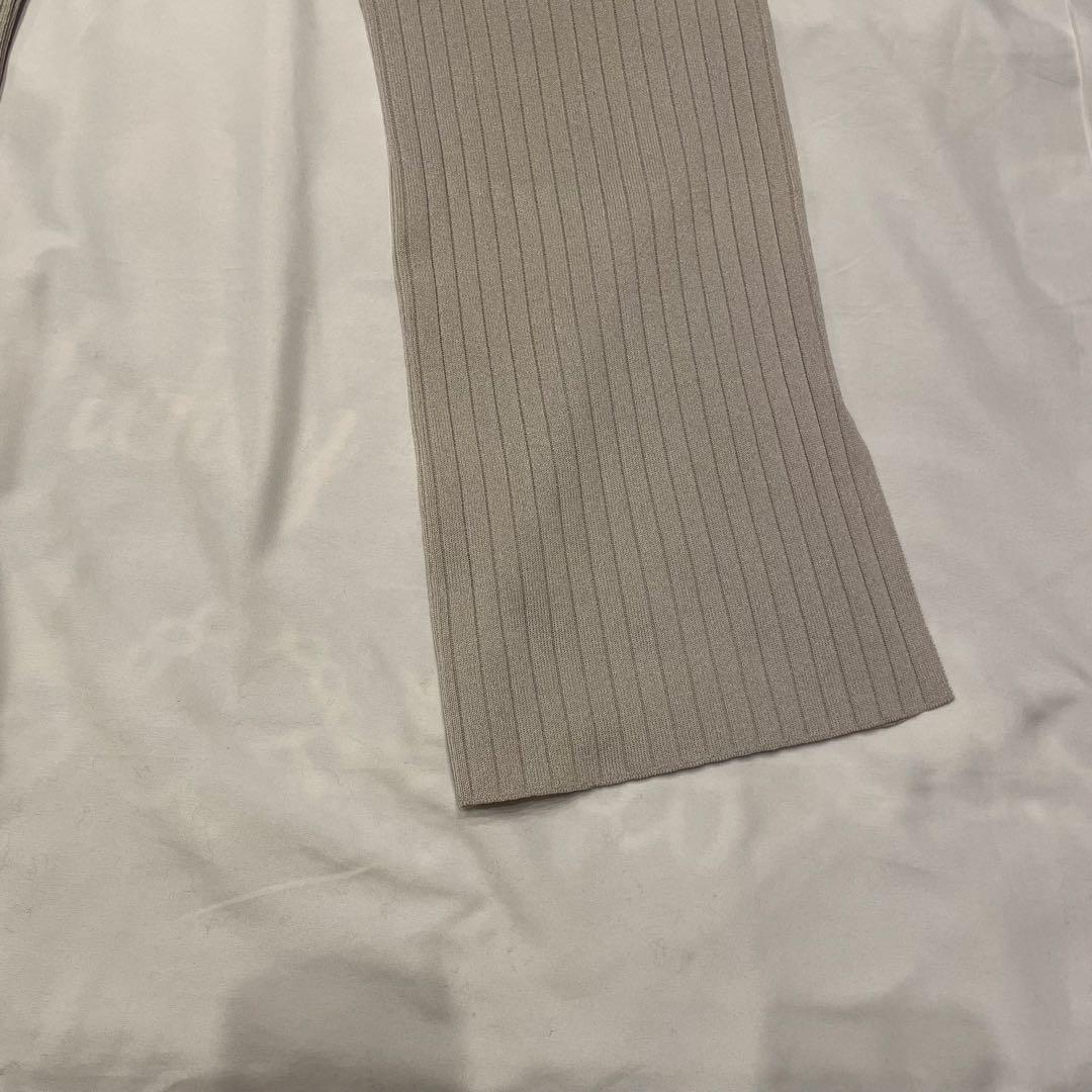 新品 ハグオーワー クロスアンドクロス リブニットパンツ グレージュ系ベージュ系