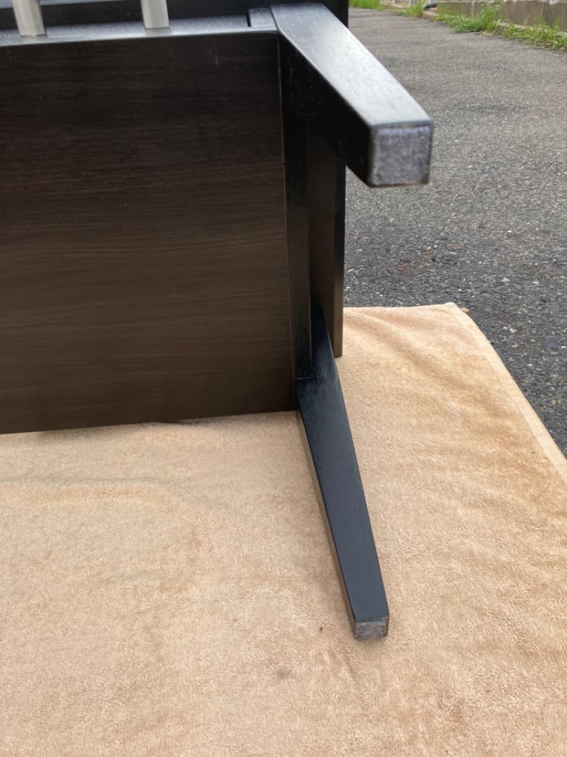 特価❗️大塚家具　木製リビングテーブルガラス天板　モダン黒ローテーブル 引き出し