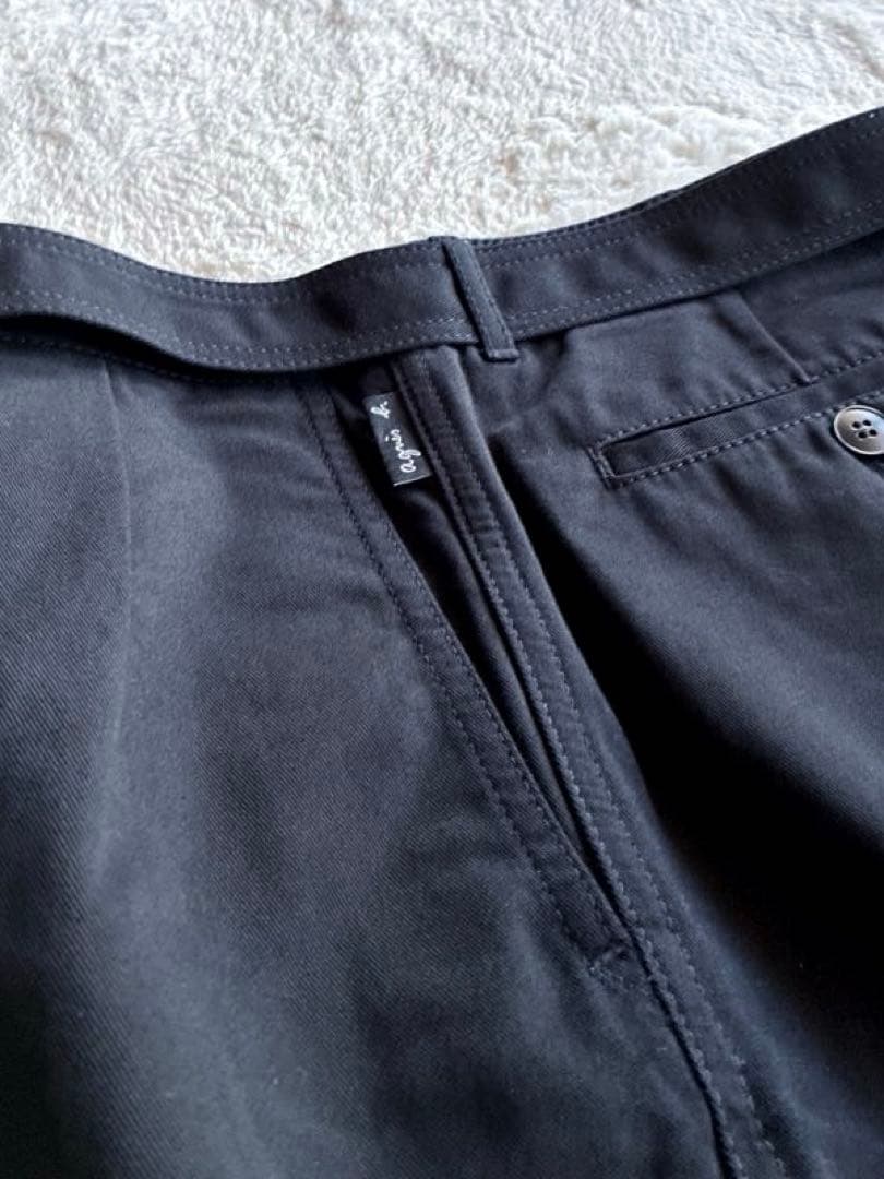 アニエス・ベーオムほぼ未使用コットン黒ワイド パンツ　ツータック　大きいサイズ