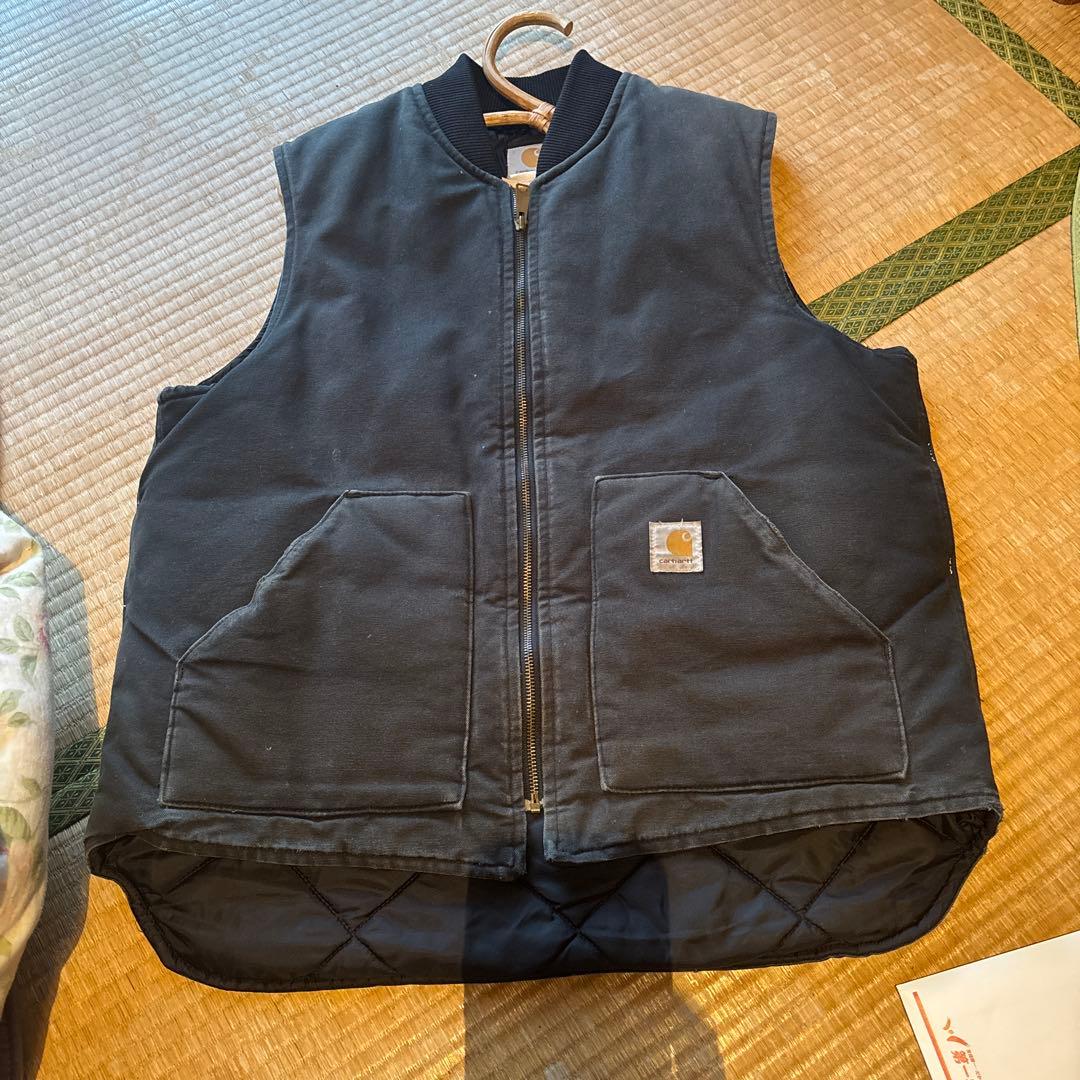 古着 USA製 カーハート ダックベスト ジャケット ブラック