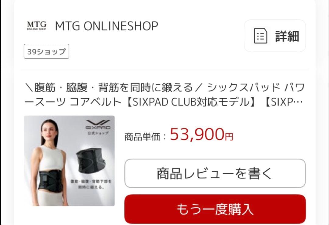 Mサイズ シックスパッド コアベルト SIXPAD 正規品