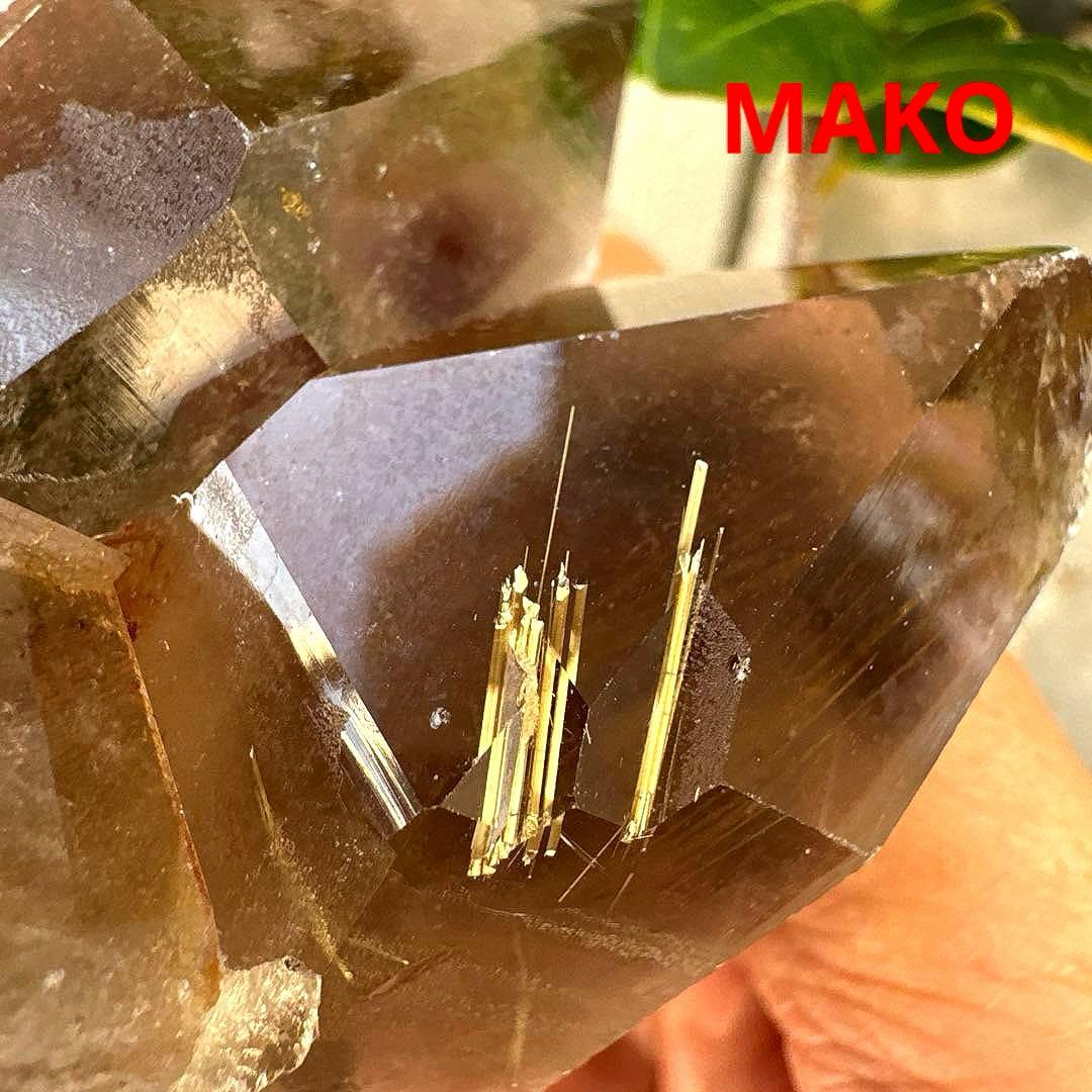 M1819☆ゴールドルチルクォーツクラスター219g☆天然石　原石☆N41010