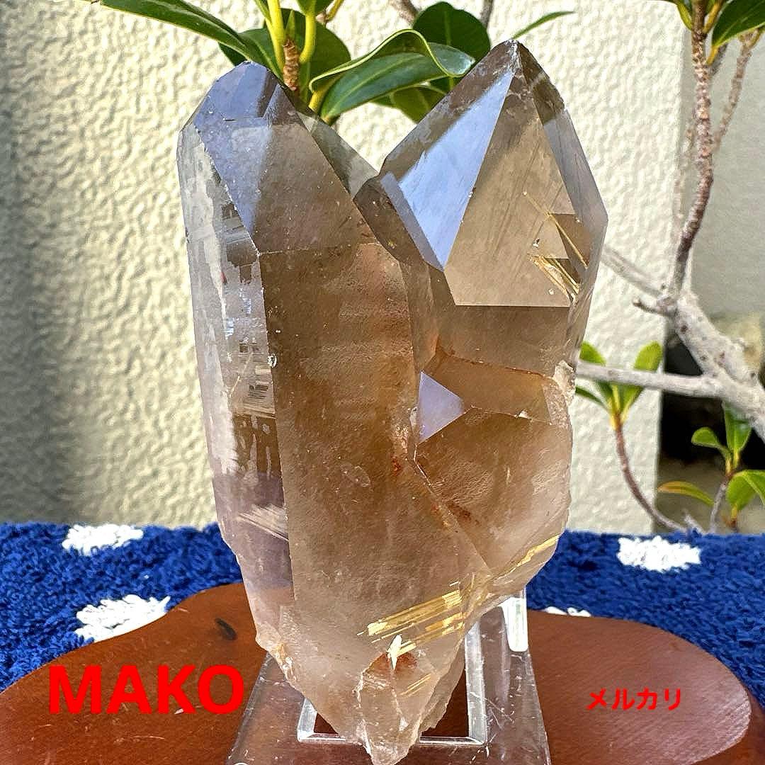 M1819☆ゴールドルチルクォーツクラスター219g☆天然石　原石☆N41010