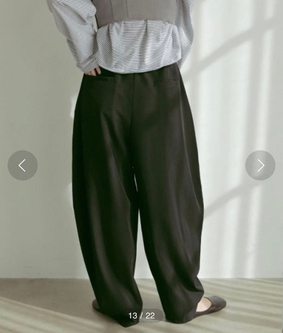 ETRE TOKYO キャバルリーツイルワイドパンツ グレー M