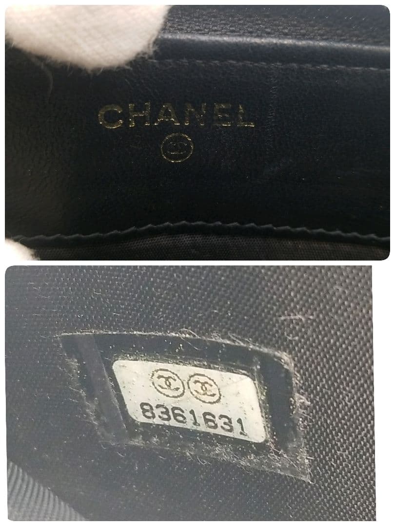 【美品】CHANEL シャネル キャビアスキン レザー ラウンド長財布　ココ