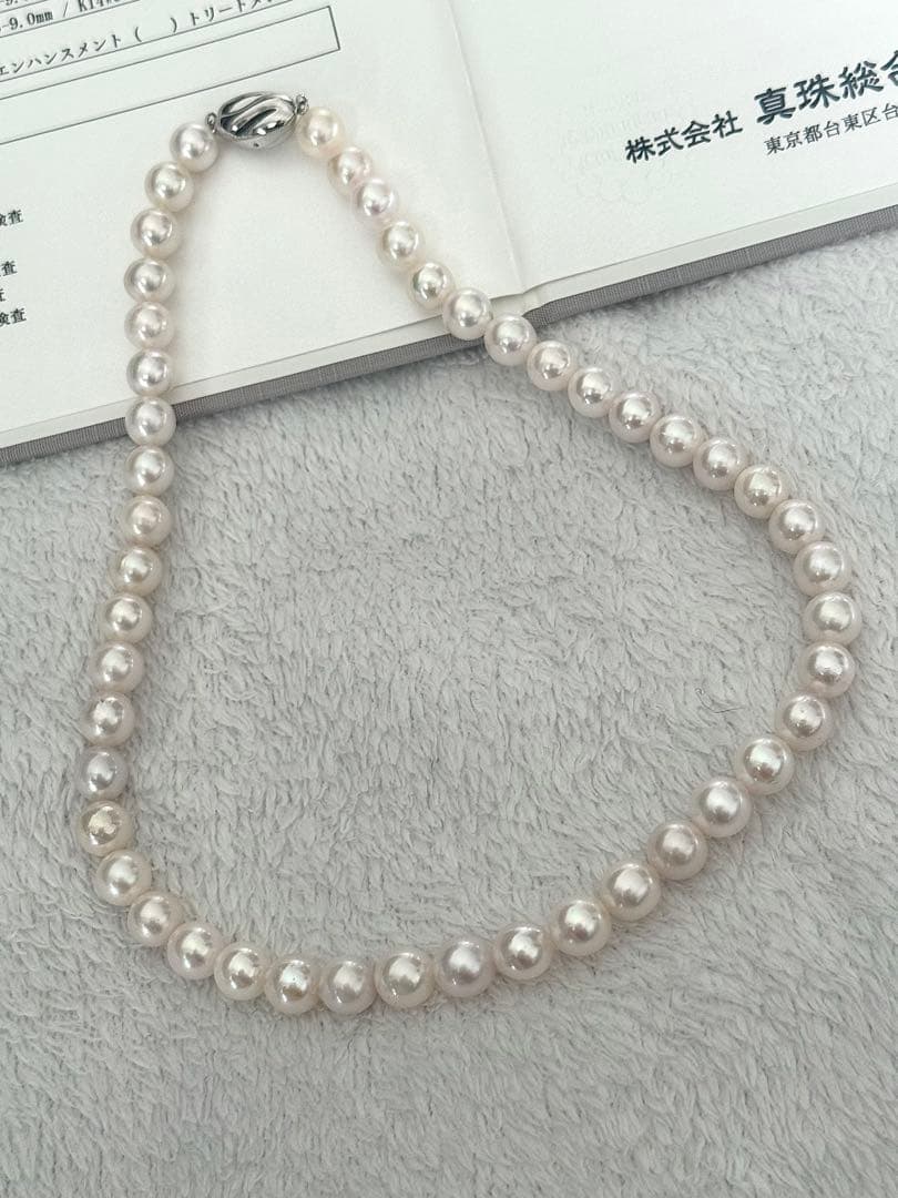 フ*ん様 大粒アコヤ真珠ネックレス照り良好8.5-9mm ネックレスのみを出品
