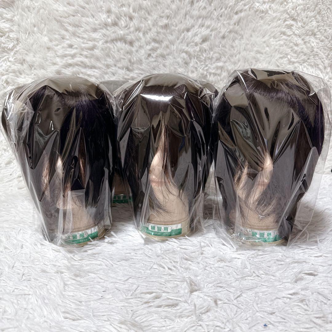 ✨未使用✨ 美容師実技試験対応　練習用 7体 三矢 カラーウィッグ