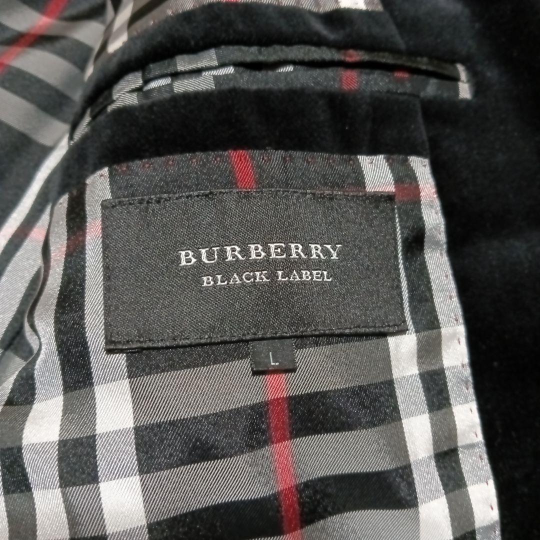 バーバリーブラックレーベル　L　ノバチェック　ベロアテーラードジャケット