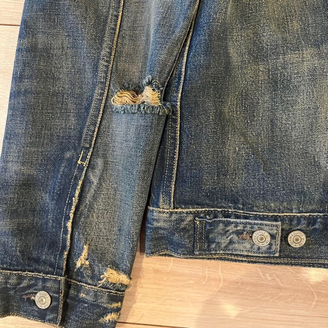 DENIM & SUPPLY RALPH LAUREN Gジャン Lダメージ加工
