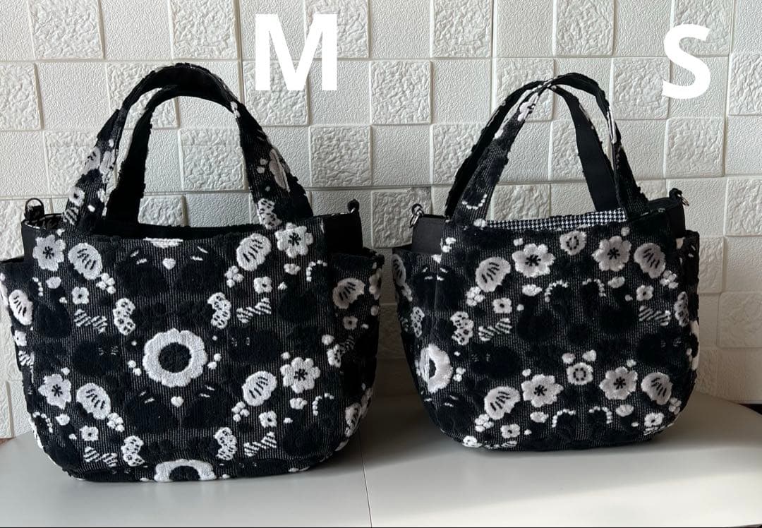 専用【ジョリーフルール】もふもふ　チューリップバック　M パンダブラック