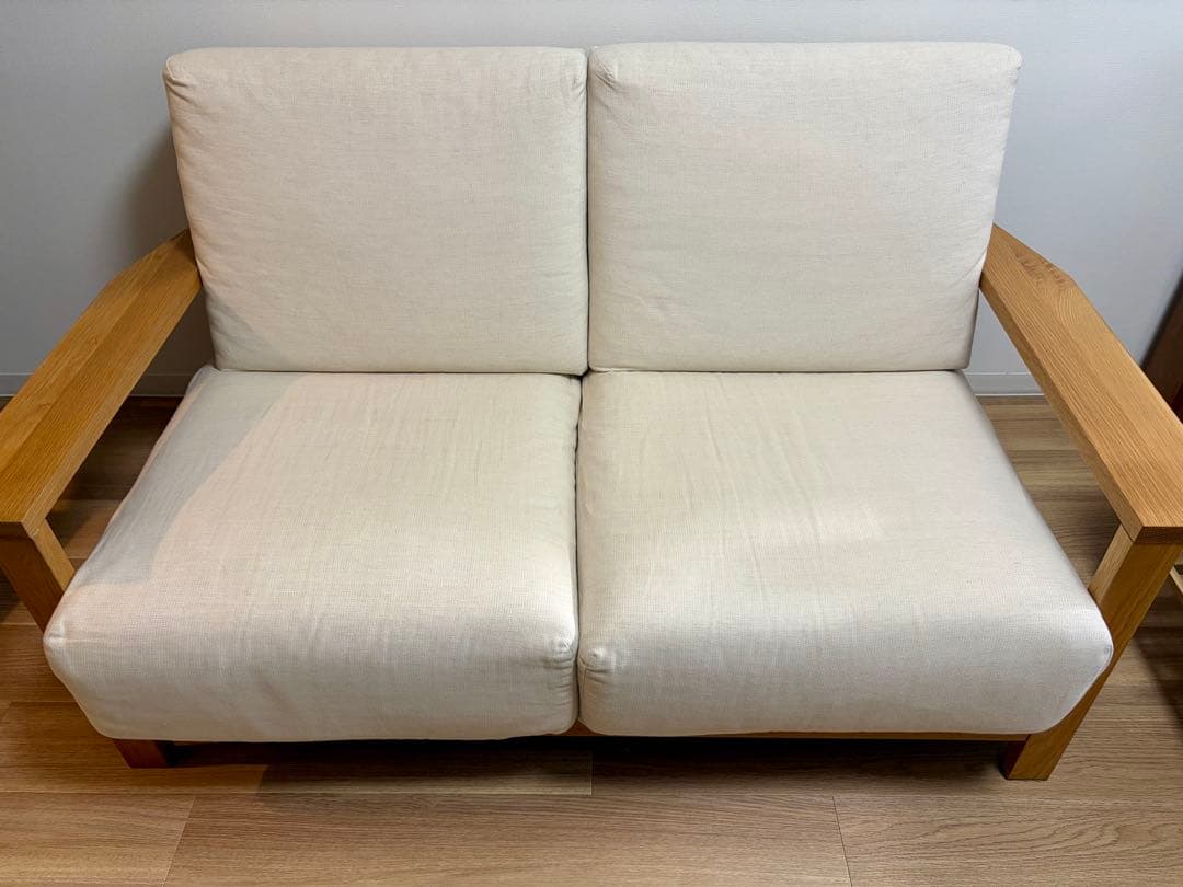 無印良品 MUJI ソファ本体木製フレーム　ウレタンポケットコイル２シーター