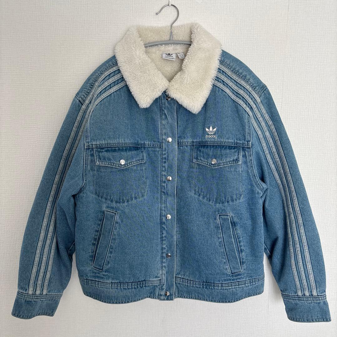 アディダスオリジナルス　デニムジャケット　ボアジャケット　未使用に近い美品　XL