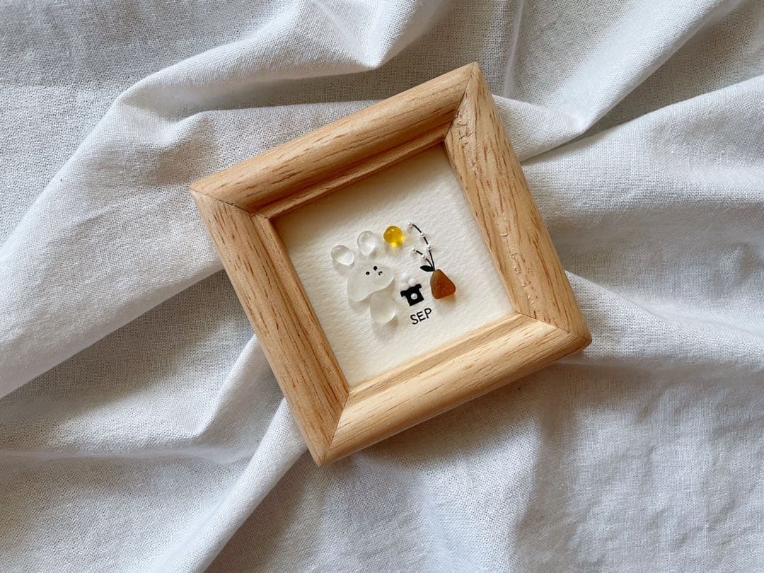 シーグラスアート　オーダー　12ヶ月カレンダー・干支　ミニサイズ